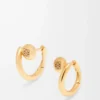 Anagram Pebble mini hoop earrings in sterling silver Gold