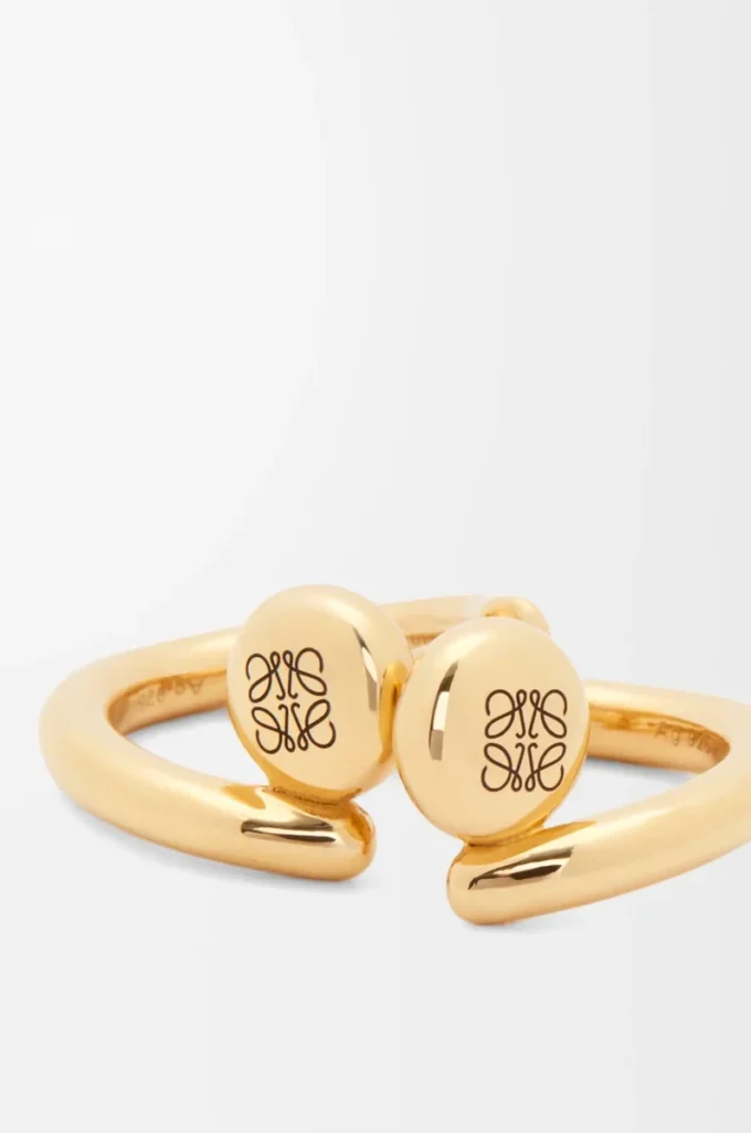 Anagram Pebble mini hoop earrings in sterling silver Gold