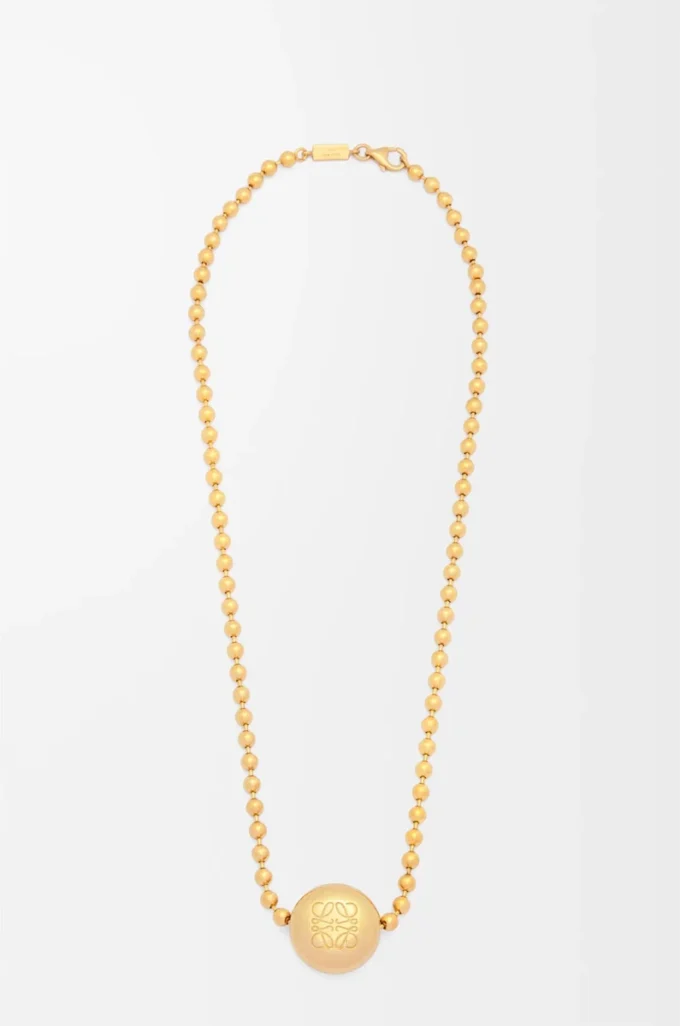 Anagram Pebble necklace in sterling silver and crystals Gold/Multicolor