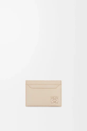 Anagram plain cardholder in pebble grained calfskin Light Ghost