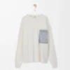 Anagram pocket sweater in cotton blend Beige/Grey