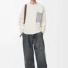 Anagram pocket sweater in cotton blend Beige/Grey