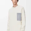 Anagram pocket sweater in cotton blend Beige/Grey
