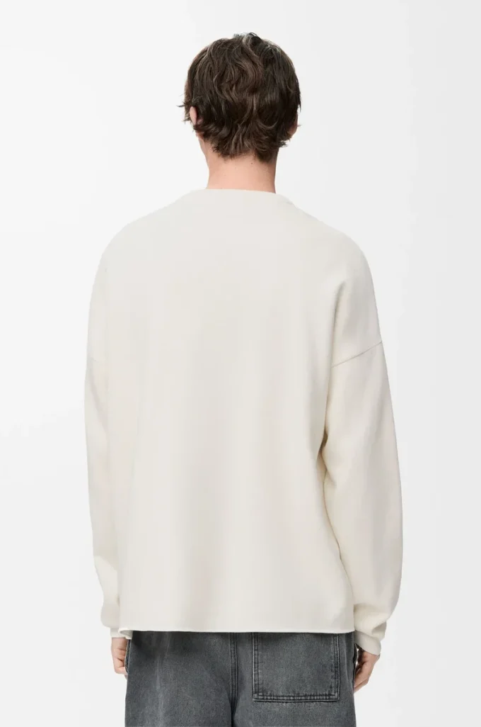 Anagram pocket sweater in cotton blend Beige/Grey