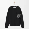 Anagram pocket sweater in cotton blend Black/White