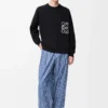 Anagram pocket sweater in cotton blend Black/White