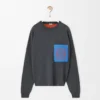 Anagram pocket sweater in cotton blend Grey/Blue