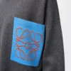 Anagram pocket sweater in cotton blend Grey/Blue