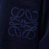 Anagram pocket sweater in cotton blend Navy Blue