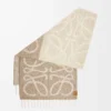 Anagram scarf in alpaca and wool Beige/White