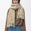 Anagram scarf in alpaca and wool Beige/White