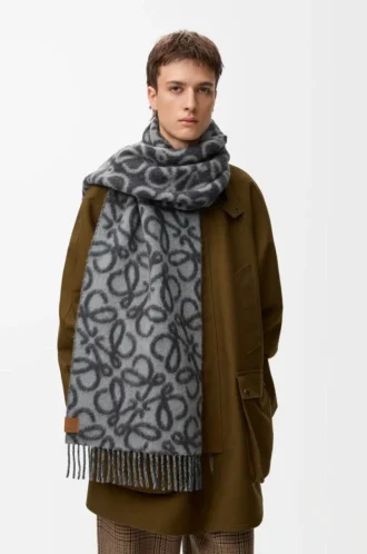 Anagram scarf in alpaca and wool blend Black/Grey