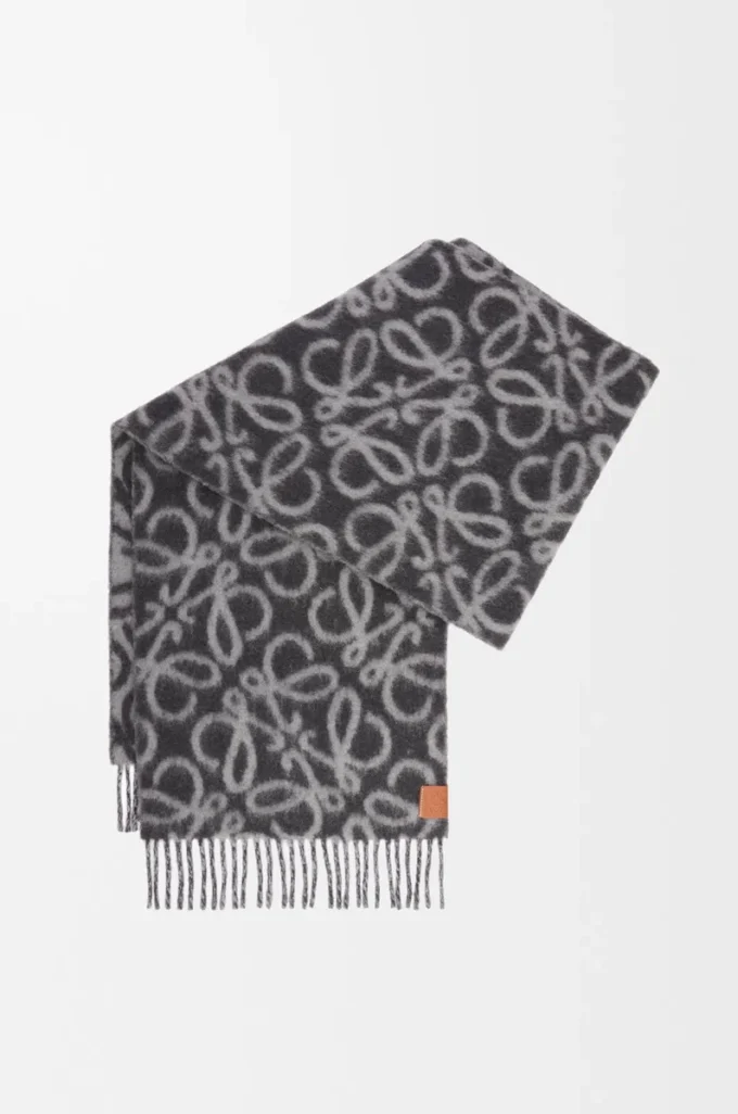 Anagram scarf in alpaca and wool blend Black/Grey