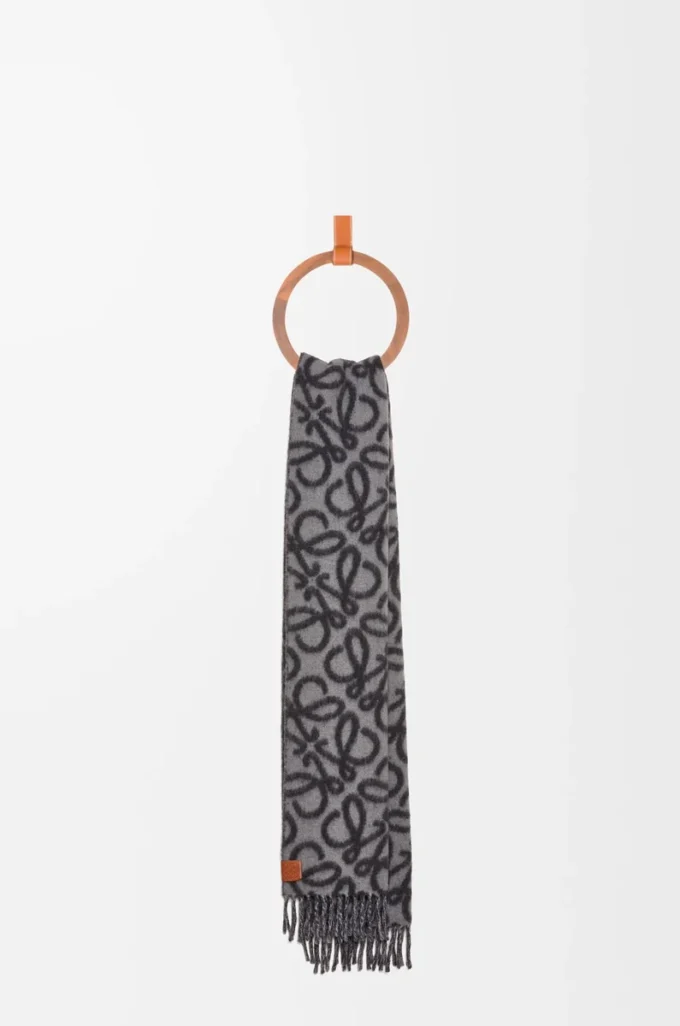 Anagram scarf in alpaca and wool blend Black/Grey