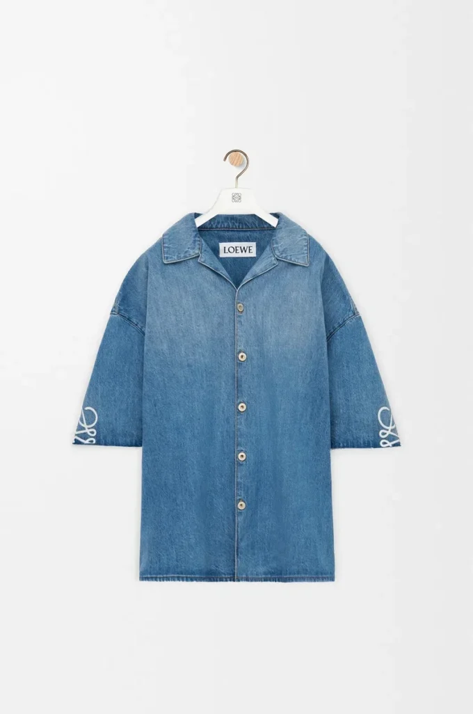 Anagram short sleeve shirt in denim Washed Denim