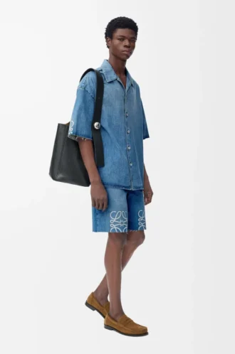 Anagram short sleeve shirt in denim Washed Denim