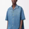 Anagram short sleeve shirt in denim Washed Denim
