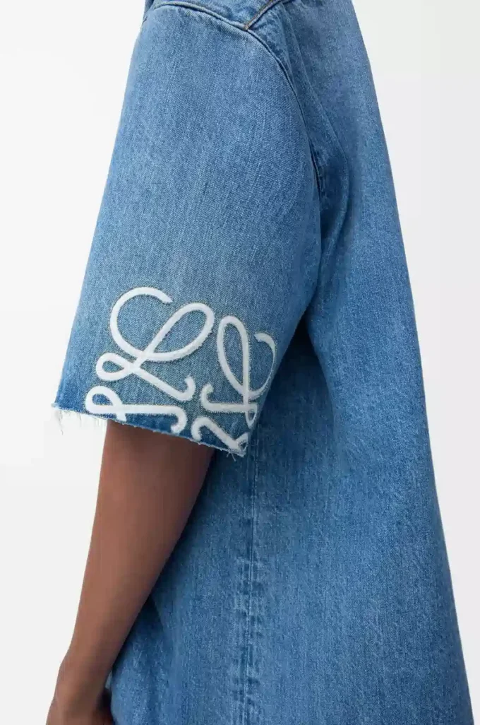 Anagram short sleeve shirt in denim Washed Denim