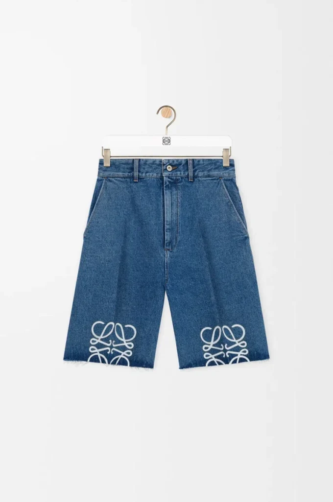 Anagram shorts in denim Jeans Blue