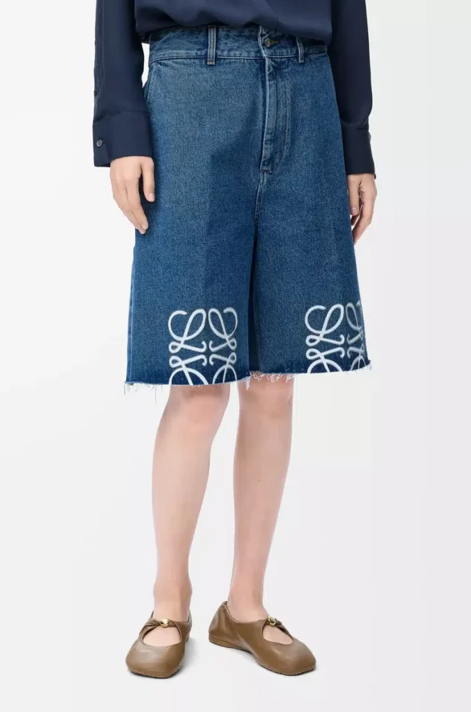 Anagram shorts in denim Jeans Blue