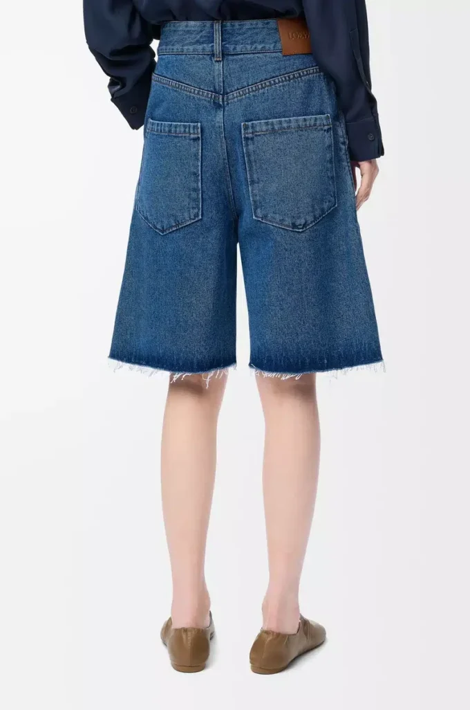 Anagram shorts in denim Jeans Blue