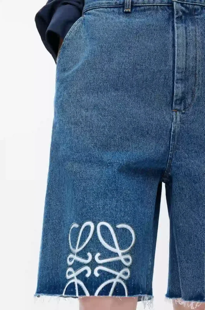 Anagram shorts in denim Jeans Blue