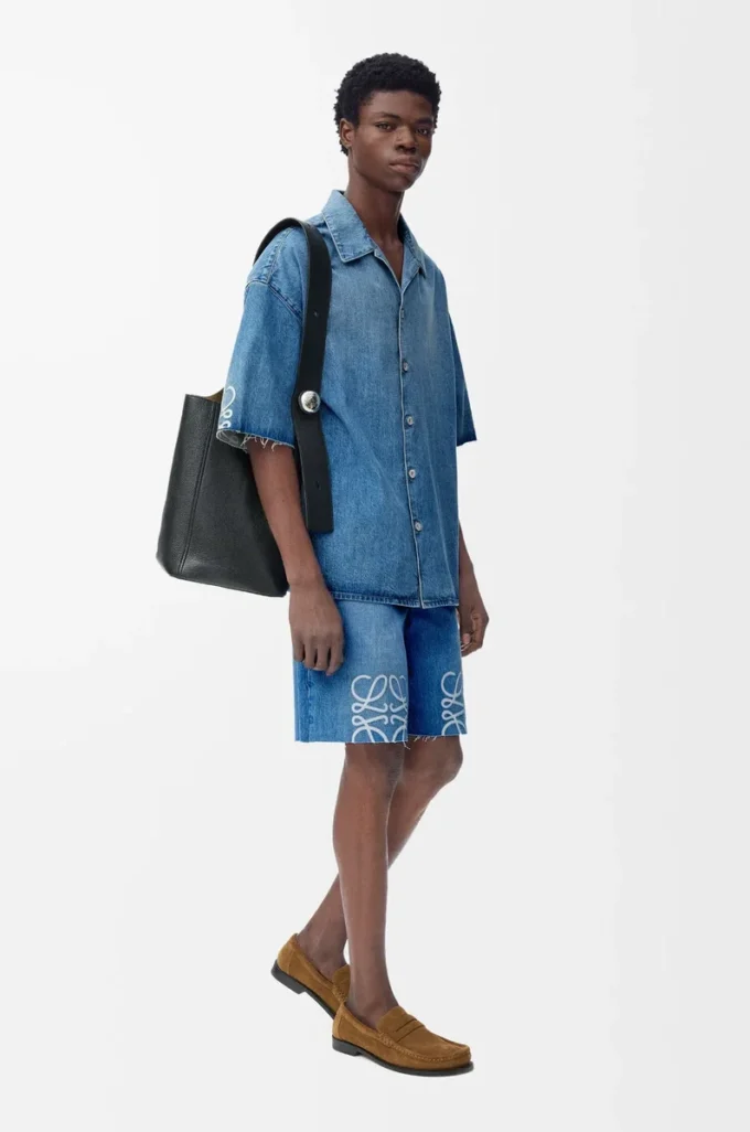 Anagram shorts in denim Washed Denim