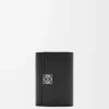 Anagram small vertical wallet in pebble grained calfskin Black