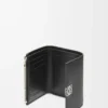 Anagram small vertical wallet in pebble grained calfskin Black