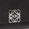 Anagram small vertical wallet in pebble grained calfskin Black