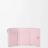 Anagram small vertical wallet in pebble grained calfskin Blossom