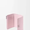 Anagram small vertical wallet in pebble grained calfskin Blossom