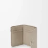 Anagram small vertical wallet in pebble grained calfskin Clay