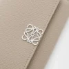 Anagram small vertical wallet in pebble grained calfskin Clay