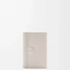 Anagram small vertical wallet in pebble grained calfskin Light Ghost