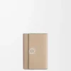 Anagram small vertical wallet in pebble grained calfskin Sand