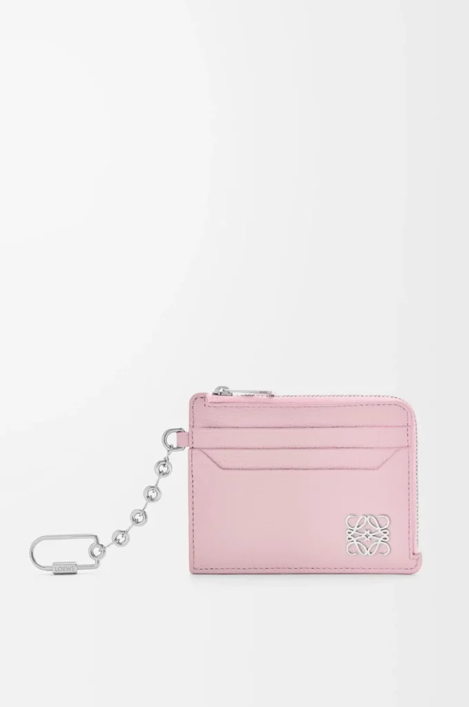 Anagram square coin cardholder in pebble grained calfskin Blossom Anagram square coin cardholder in pebble grained calfskin Blossom