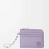 Anagram square coin cardholder in pebble grained calfskin Dirty Mauve Anagram square coin cardholder in pebble grained calfskin Dirty Mauve