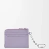 Anagram square coin cardholder in pebble grained calfskin Dirty Mauve Anagram square coin cardholder in pebble grained calfskin Dirty Mauve