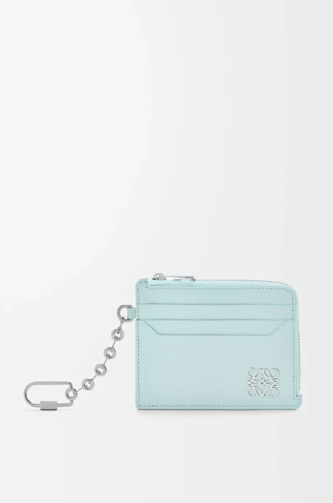 Anagram square coin cardholder in pebble grained calfskin Frozen Anagram square coin cardholder in pebble grained calfskin Frozen