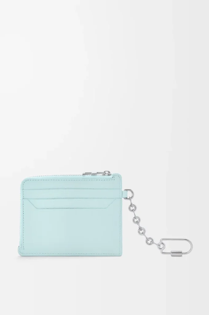 Anagram square coin cardholder in pebble grained calfskin Frozen Anagram square coin cardholder in pebble grained calfskin Frozen
