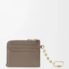 Anagram square coin cardholder in pebble grained calfskin Taupe Anagram square coin cardholder in pebble grained calfskin Taupe