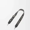 Anagram strap in jacquard and calfskin Black