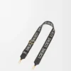 Anagram strap in jacquard and calfskin Black/Gold