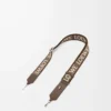 Anagram strap in jacquard and calfskin Dark Cigar