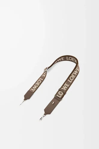 Anagram strap in jacquard and calfskin Dark Cigar