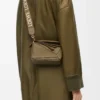 Anagram strap in jacquard and calfskin Dark Khaki