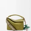 Anagram strap in jacquard and calfskin Dark Khaki