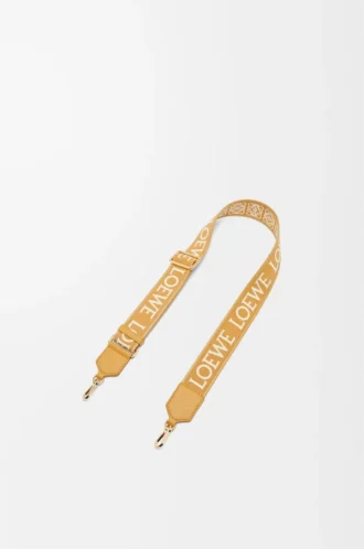 Anagram strap in jacquard and calfskin Sahara
