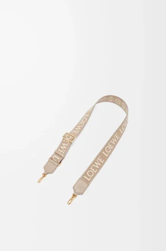 Anagram strap in jacquard and calfskin Sand